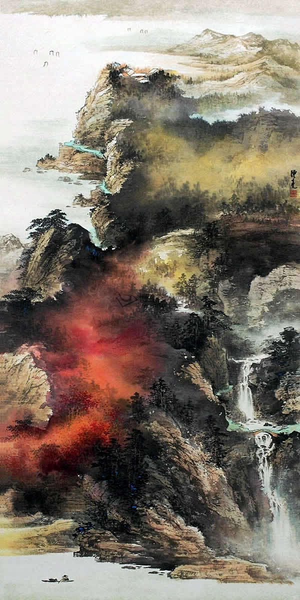 国画陈亮青山如染