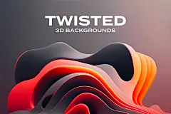 Twisted Liquid Shape 3D Backgrounds 10款抽象艺术液体扭曲流体渐变火焰海报背景底纹高清图片设计素材 - UIGUI