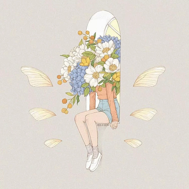 清新治愈系的插画小姐姐，怎么看都那么喜欢...