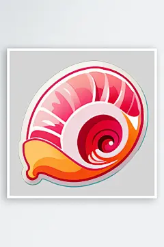 美轮美奂的海螺贴图插画设计-众图网