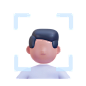 Face scan 3D Illustration