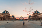 The Louvre museum sunset