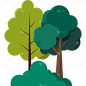 扁平套系素材-植物建筑