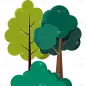 扁平套系素材-植物建筑