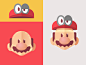Super Bald super mario nintendo avatar face illustration game colorful mario bros arcade design icon line