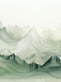 千里江山-绿野仙踪|国风山峦线条风景艺术画