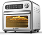 Amazon.com: MOOSOO 8-in-1 Air Fryer Oven,10.6 QT Electric Air Fryer Toaster Oven with LED Digital Touchscreen, Dehydrator, Rotisserie,Oil-Less Oven with Temperature&Time Dial,Stainless Steel Body,4 Accessories & 100 Recipes,1500W: Kitchen & Di
