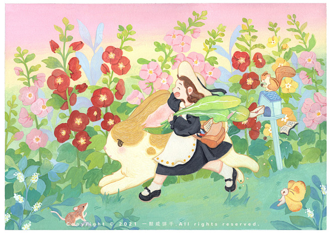《和兔子一起跃过的花丛》_一颗咸饼干__...