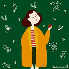 #企鹅妈妈商业插画课# 打卡 圣诞的气氛真浓啊 这个时候的红与绿是那么的和谐 嘻嘻 看得心情大好 ​