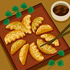 手绘美食小吃餐饮火锅寿司米饭拉面饺子食物插画Ai矢量设计素材-淘宝网
