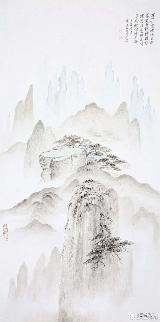 《一组淡雅的山水画》
这是青年画家刘耿的...