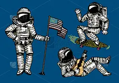 舞蹈,宇航员,美国,可爱的,空间探索,太空服,技术,行星,飞