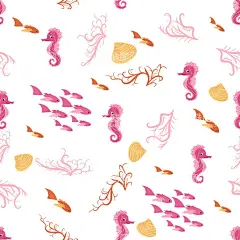海洋生物图案  - 源文件下载【酷图网】海马图案,卡通海马图案,卡通,素材,插图,元素,矢量,可爱,海马素材,壁纸,墙纸,海马,插画,清新,无缝,印花,循环,连续,图案,数码,布料图案,服装图案,手绘,包装,包装纸,简约,时尚,背景,四方,精美,平铺,底纹,花型,家居图案,地毯图案,瓷砖,礼物纸,海洋生物,动物,贝壳,海草,珊瑚,鱼,粉色