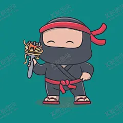 可爱忍者矢量卡通插画 【酷图网】可爱,忍者,人物,logo,icon,图标,插画,儿童插画,矢量,儿童画,北欧风,简笔画,卡通,设计,EPS