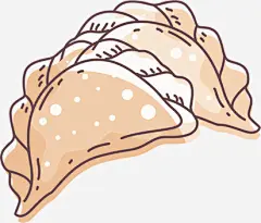 两只饺子免抠素材_新图网 https://ixintu.com 手绘饺子 水彩饺子 美食 面食 食物 饺子