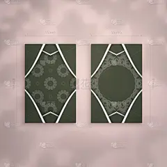 深绿色的名片模板，搭配印度白色的装饰品，体现你的个性。