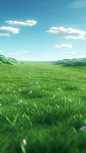 Green field, simple and clean background, C4D Octane rendering 8k