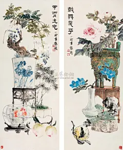 博古画扇与屏画 - 东北·老兔子 - 东北·老兔子