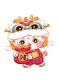 卡通龙&龙年元旦春节醒狮龙免扣素材