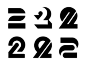 2 标志数字 2 数字 2 数字排版标识字母会标符号标志标志