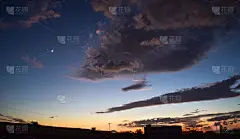 近云景观壁纸，暗天自然景，日落晴天气