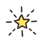 手绘卡通可爱五角星星星免抠PNG图案 照片美化装饰设计 (19)