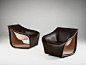 Split sofa and chairs alex hull Inspired by the Movement of the Waves: Split Leather Sofa: 