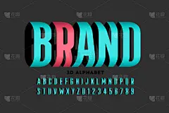 时尚,字体,3d电影,英语,字母,字母表次序,树荫,现代,色彩鲜艳,大写字母