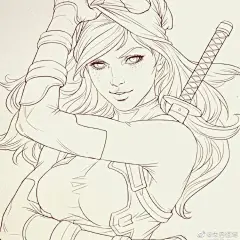 给你们分享一批超帅气的动漫人物形象手绘线稿~（出自作者artgerm）

#动漫#  #绘画参考# ​​​​