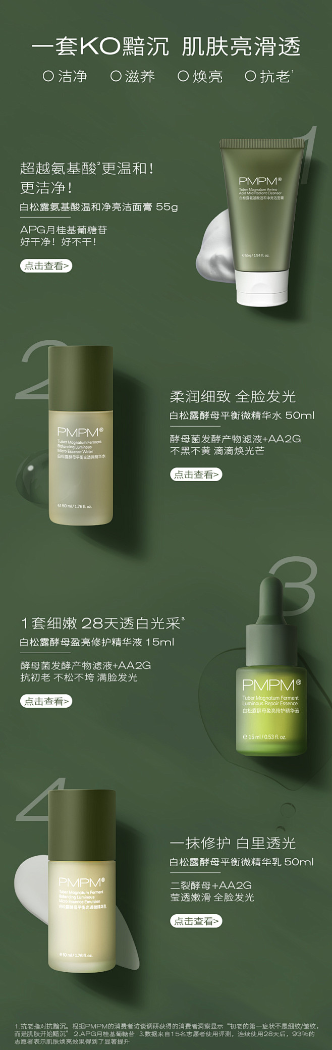 PMPM白钻松露盒酵母平衡精华水乳抗初老...