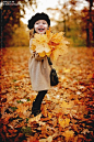 秋季儿童人像摄影...想与丽芙和海伦阿姨她贝雷帽做到这一点。 :)：