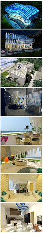 【宇宙飞船造型亿元豪宅】这座Aura豪宅位于塞浦路斯岛，其非比寻常的未来感造型似宇宙飞船般炫目梦幻。大宅总面积达数千平方米，直面美丽的海滩。豪宅内部的家具和装饰品大都来自世界著名的品牌、设计师、艺术家和雕塑家。该豪宅日前以1200万美元的价格上市出售。