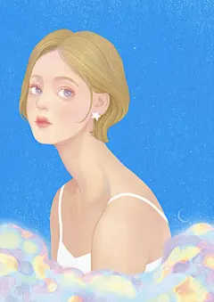 微写实少女插画