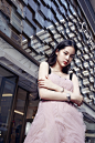 欧阳娜娜明星同款女装2019夏新款超仙粉色网纱无袖吊带连衣裙长裙-tmall.com天猫