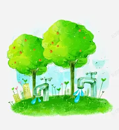 节水宣传画矢量图 平面电商 创意素材