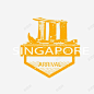 黄色新加坡旅游印章 页面网页 平面电商 创意素材