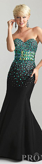 Fashion long dress #sexy #black #glitter #mermaid #strapless #elegant #formal #dresses