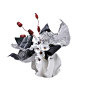 妖及现代轻奢黑白花束北欧白色花瓣造型陶瓷花器仿真花艺术花束-淘宝网