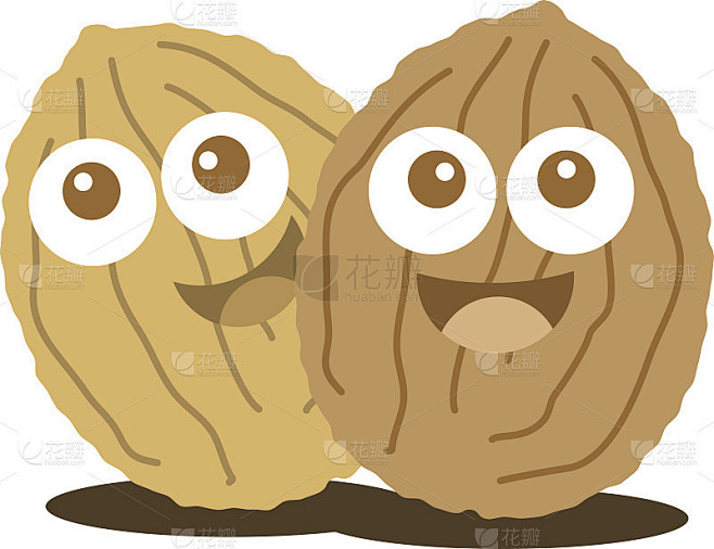 核桃可爱的卡通坚果插图