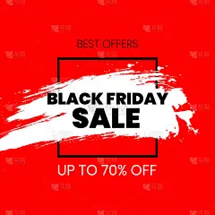 黑色星期五销售海报红色背景
