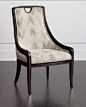 Belle Leather Side Chair, Tan / Lt Gold - Massoud