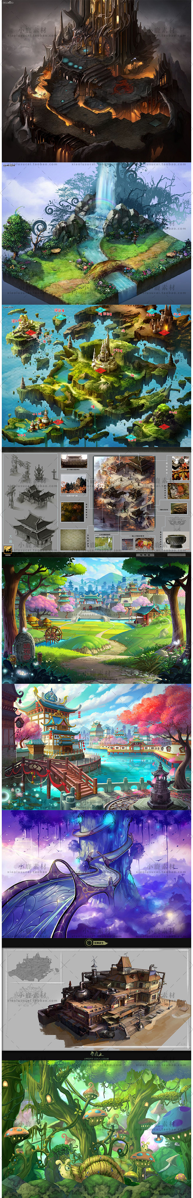 【原画集】动画场景 手游 Q版场景 横版...