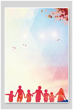手牵手人物青春毕业季海报背景素材-众图网