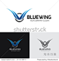 Blue Wing logo,wing logo,eagle logo,freedom,blue logo,auto logo,Vector Logo template.