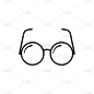 Glasses icon. Flat vector illustration in black on