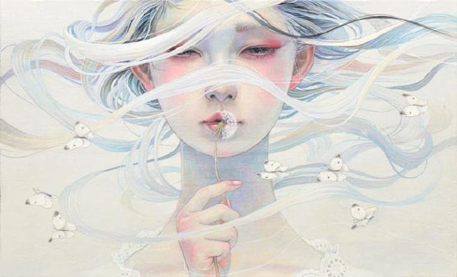 日本艺术家平野实穗的“花鸟风月” 。