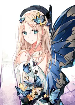 fate grand order女生天使蝴蝶翅膀手机壁纸