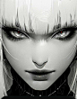 This may contain: an anime character with white hair and red eyes