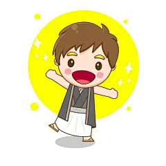 卡通可爱日本小男孩插画矢量图设计素材
