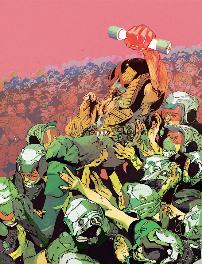 Drawing ILLUSTRATION 2000AD comic artist Judgedredd comic digital ...